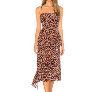 Leopard print midi dress